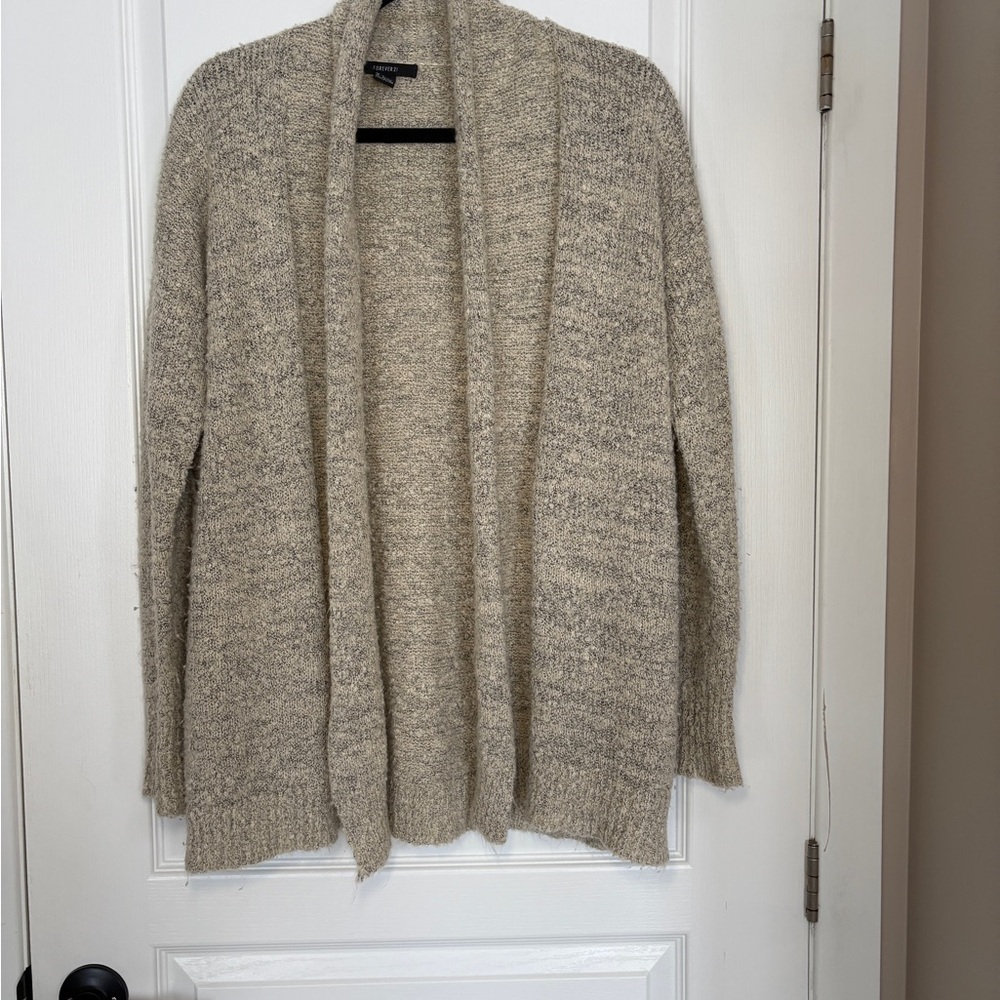 Forever 21 Beige Open-Front Cardigan